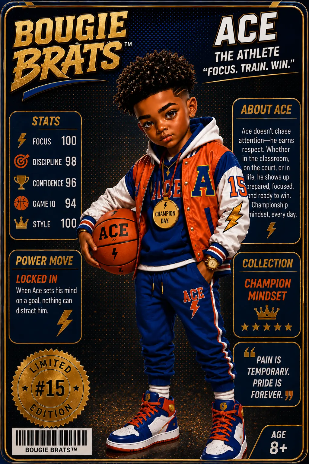 Ace, The Team Captain, a Bougie Brats character