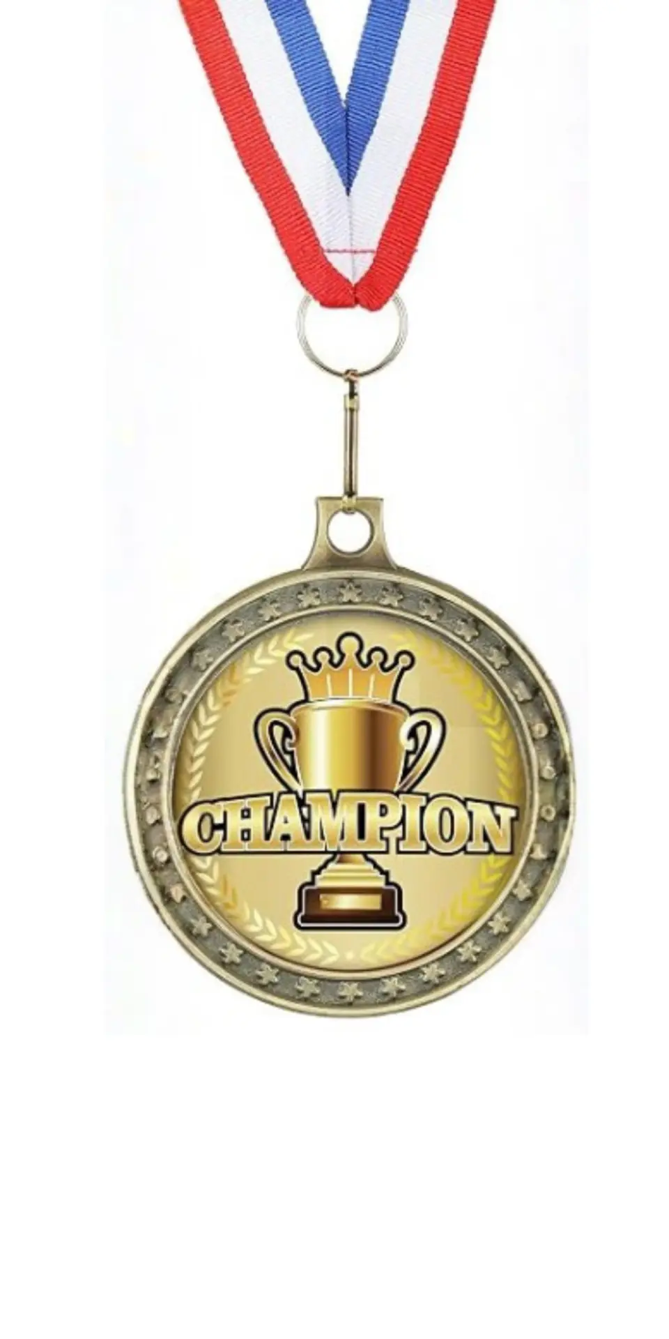 A gold Bougie Brats Champion medallion on a ribbon