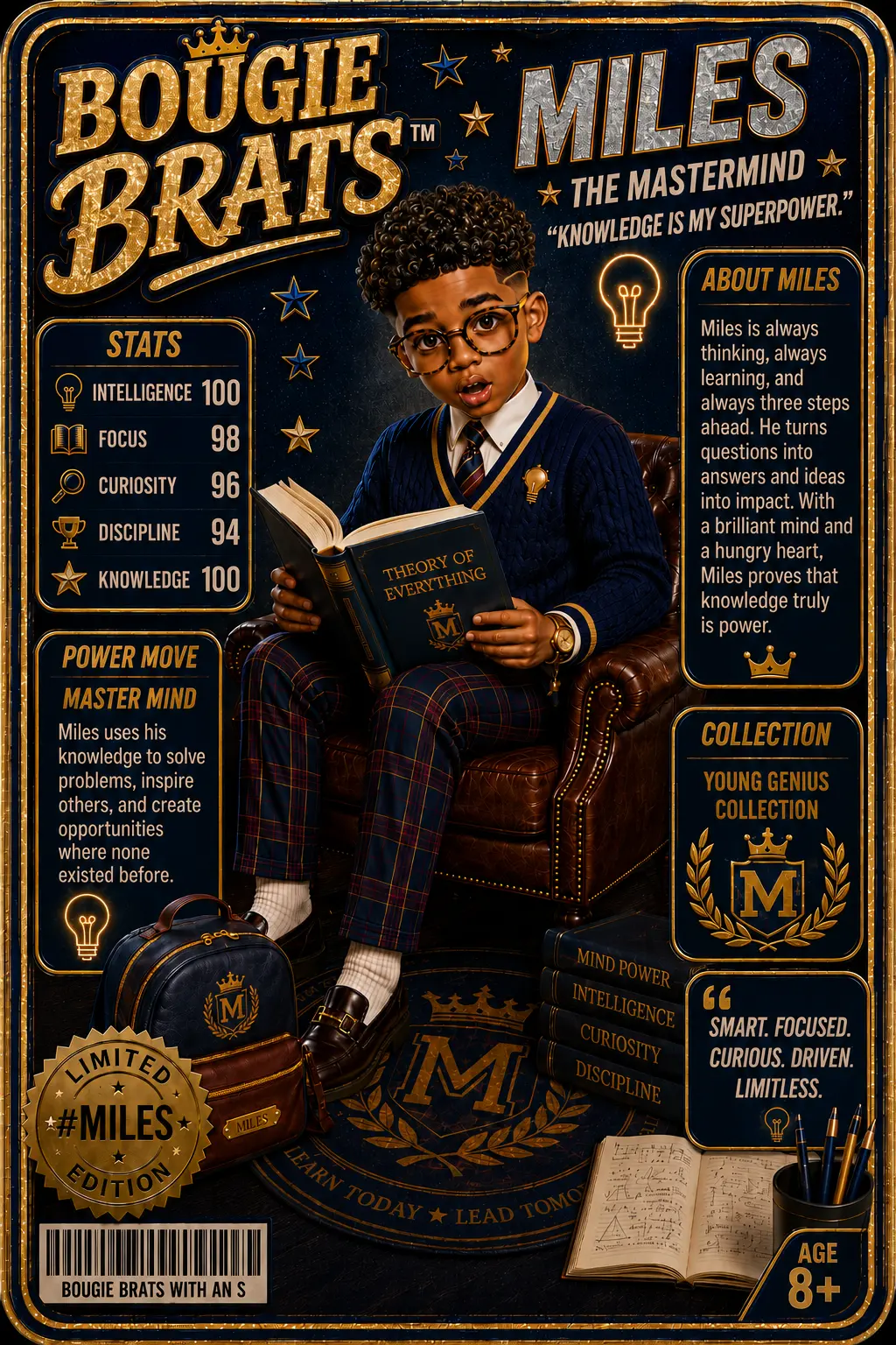 Miles, The Class President, a Bougie Brats character