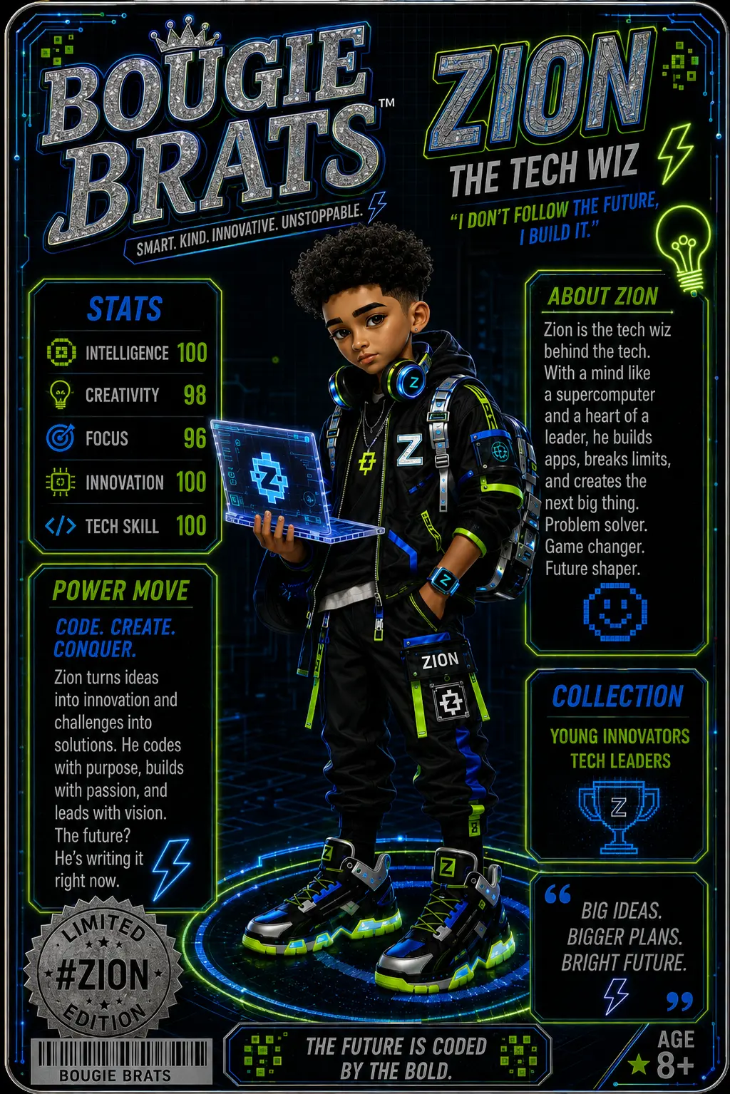 Zion, The Little Engineer, a Bougie Brats character