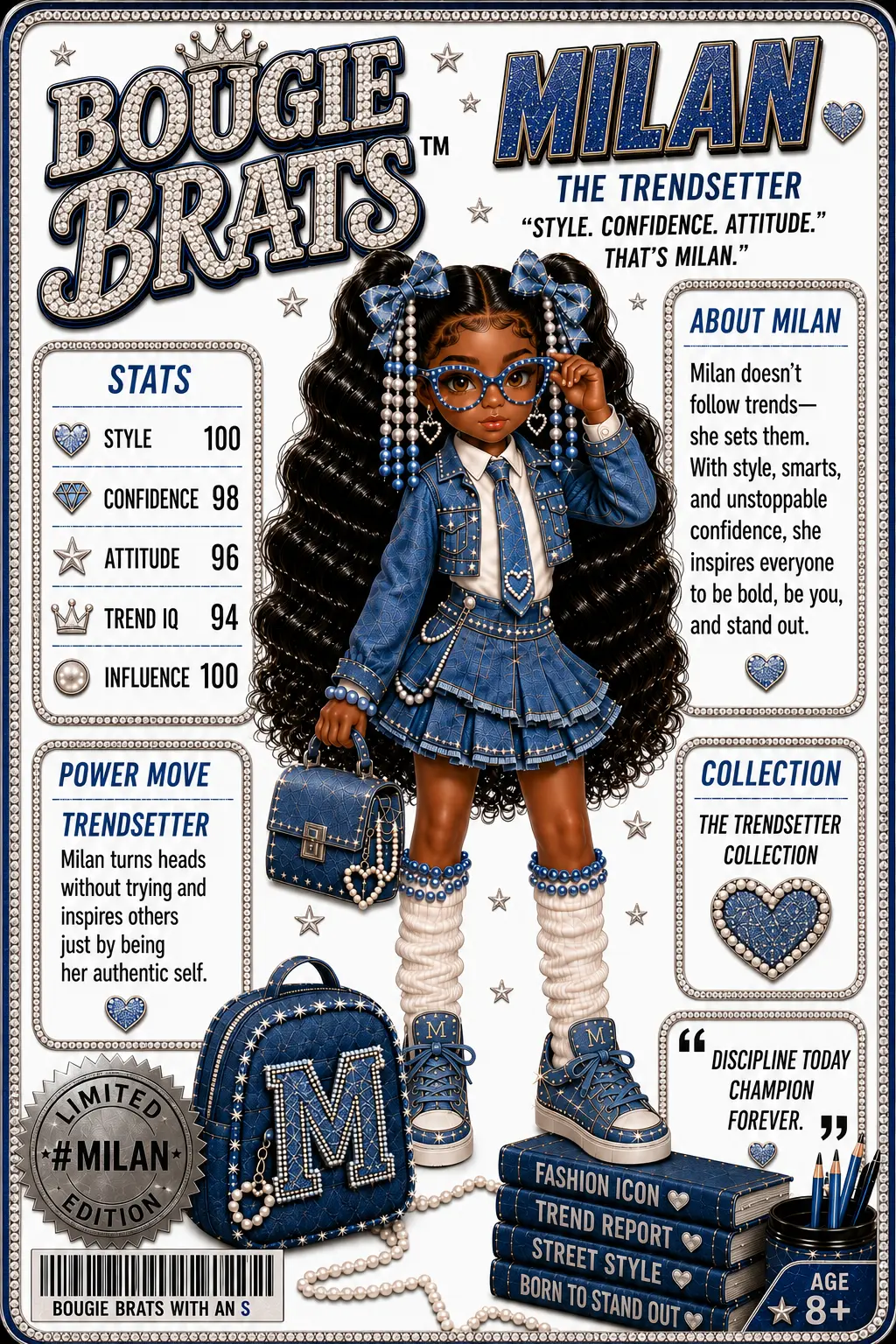 Milan, The Trendsetter, a Bougie Brats character
